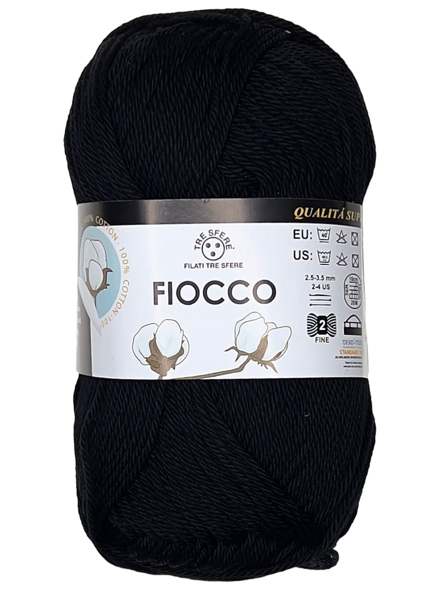 Fiocco Baumwollgarn Schwarz 7555
