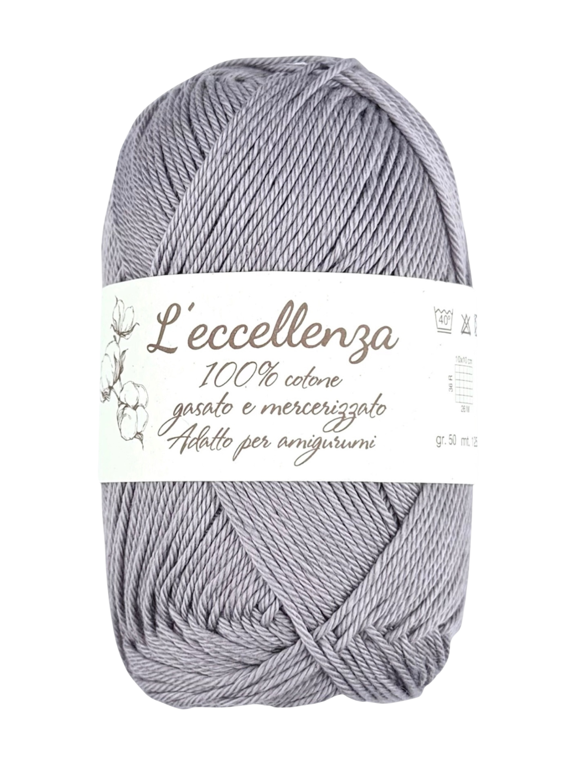 L’eccellenza 100% Baumwolle merzerisierte Grau 2003