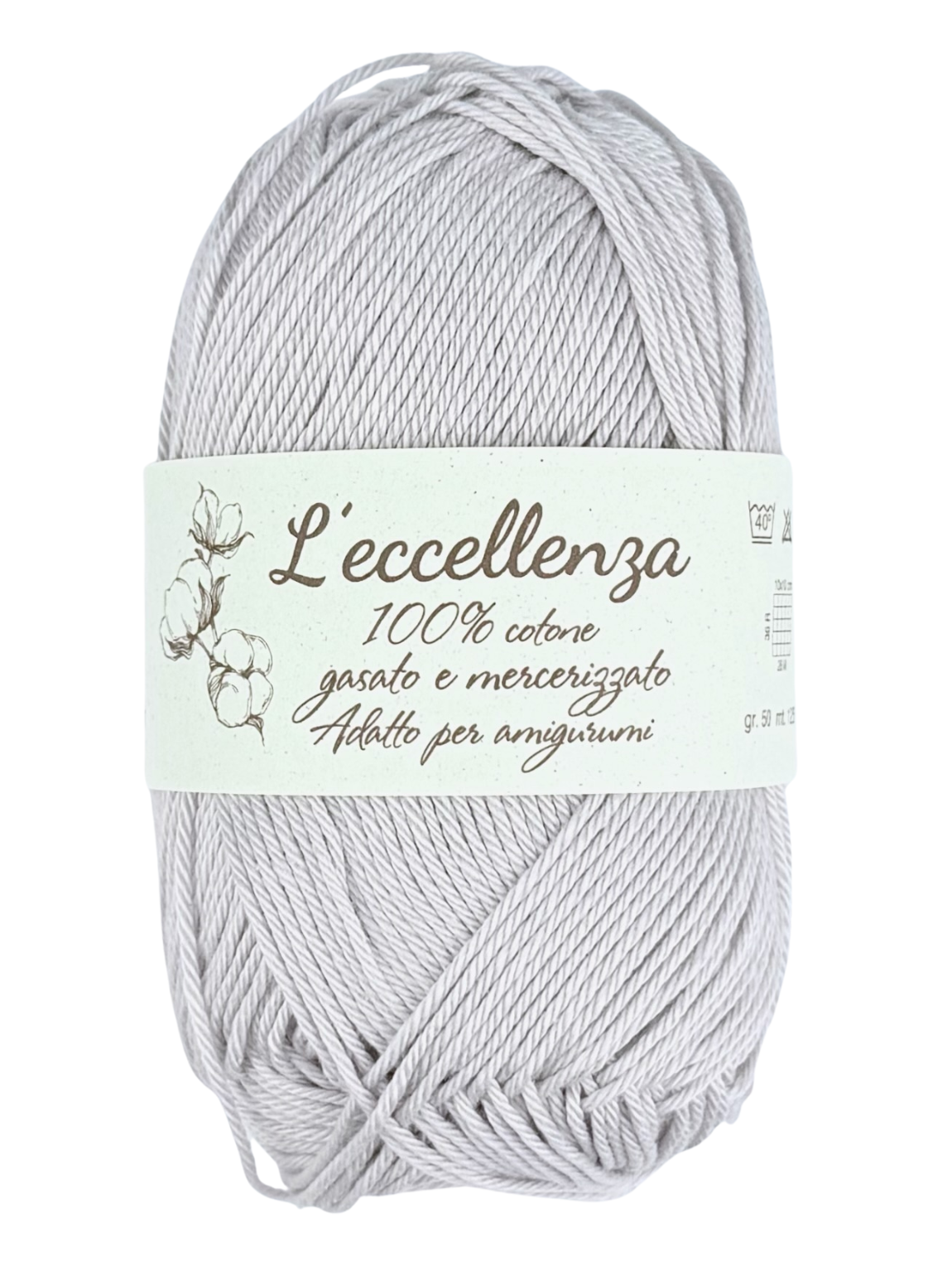 L’eccellenza 100% Baumwolle merzerisierte Hellgrau 2005