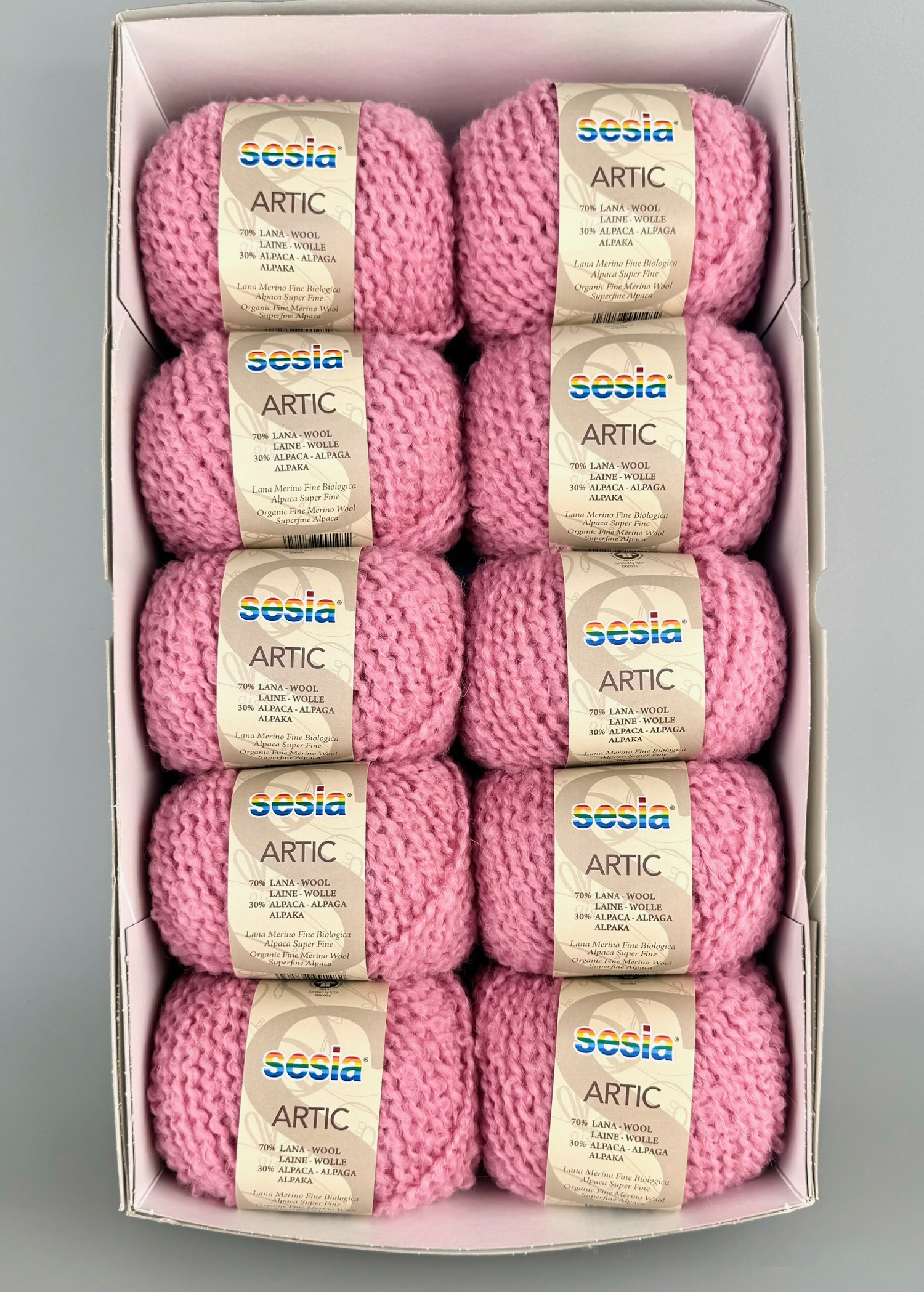 Sesia Art. Artic – GOTS Bio-Garn aus 70 % Bio-Schurwolle, 30 % Alpaka col. Rosa 0616 (10 Knäuel) foto 4