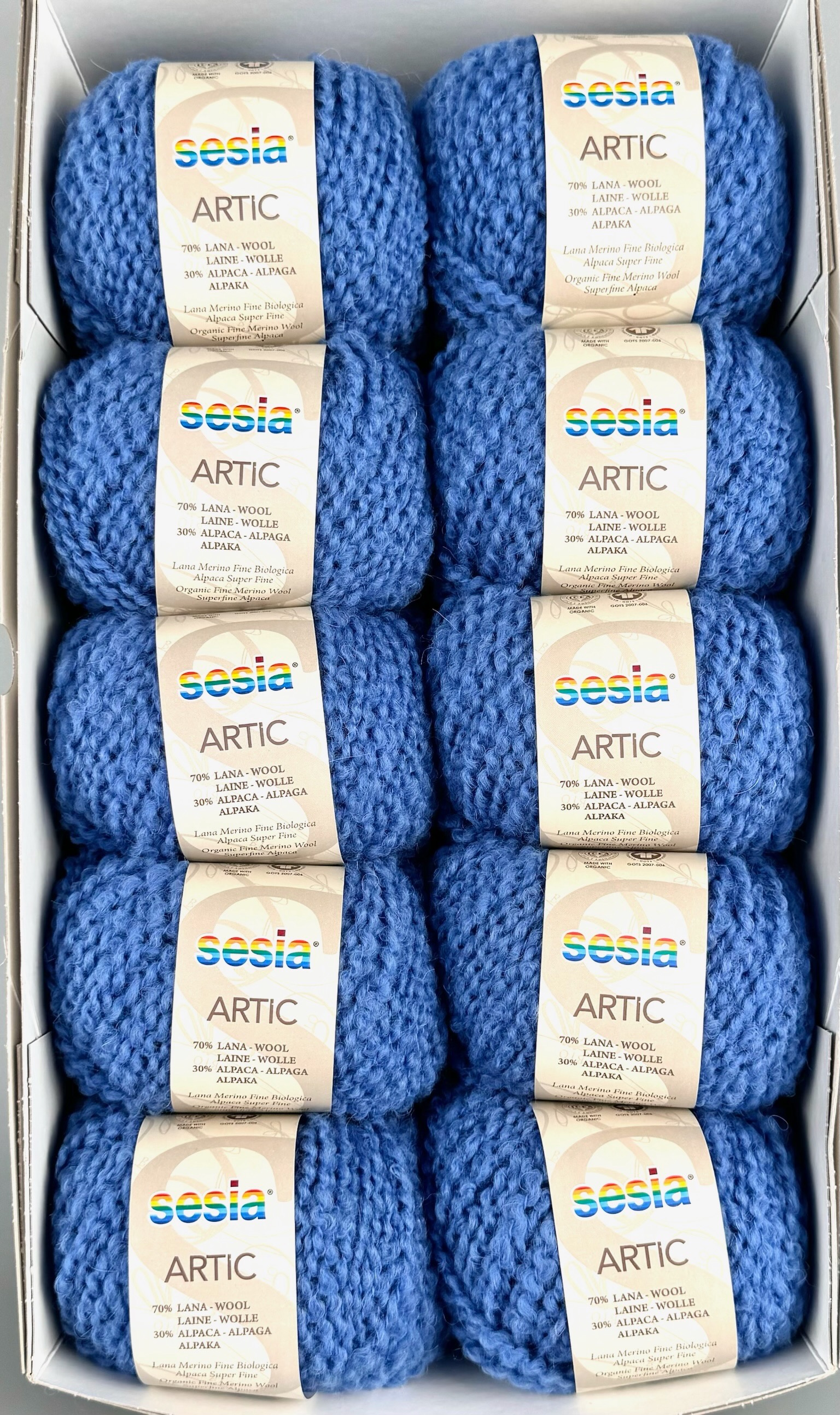 Sesia Art. Artic – GOTS Bio-Garn aus 70 % Bio-Schurwolle, 30 % Alpaka col. Kornblumenblau 1765 (10 Knäuel) foto 4