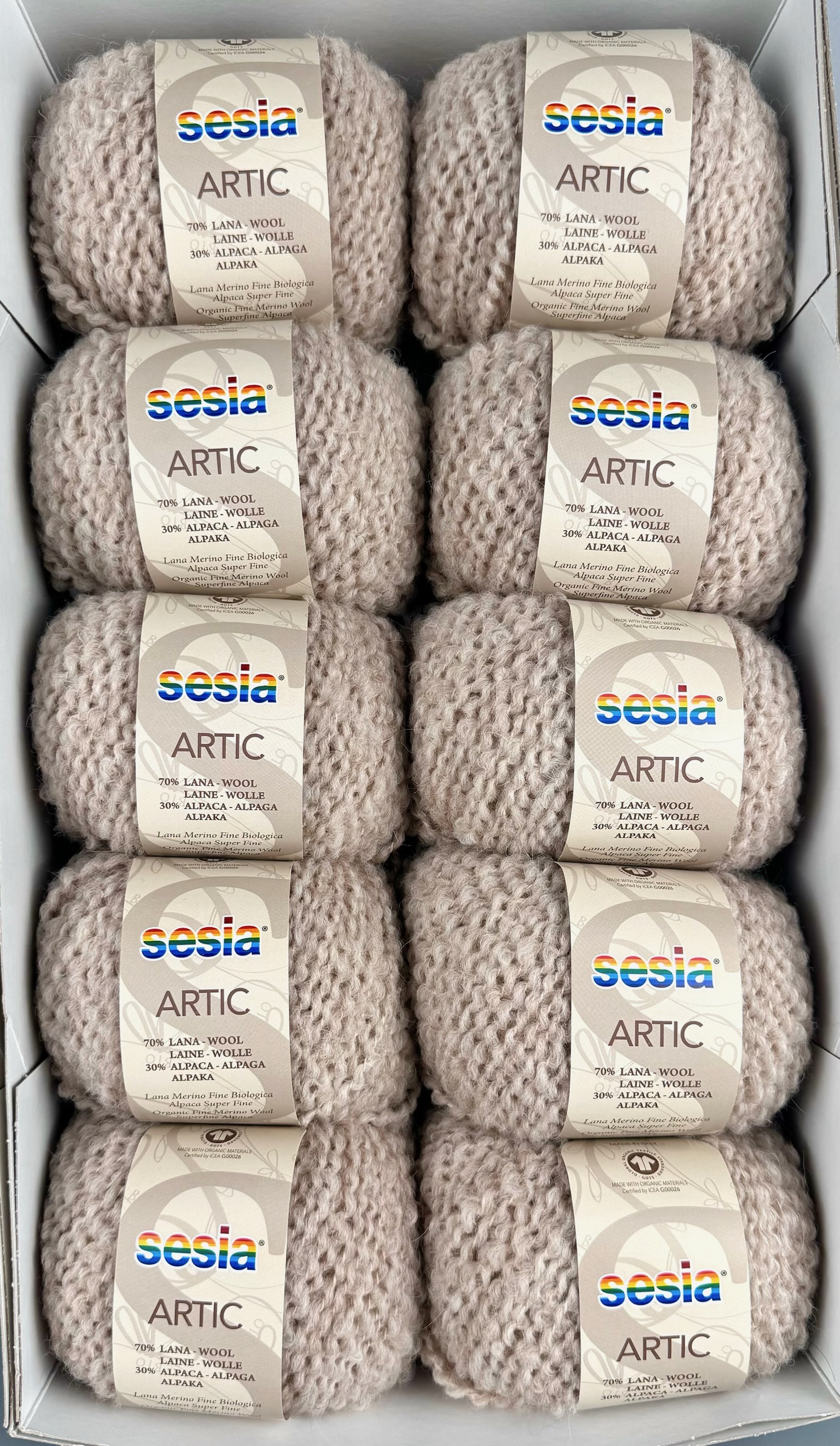 Sesia Art. Artic – GOTS Bio-Garn aus 70 % Bio-Schurwolle, 30 % Alpaka col. Beige 1494 (10 Knäuel) foto 4