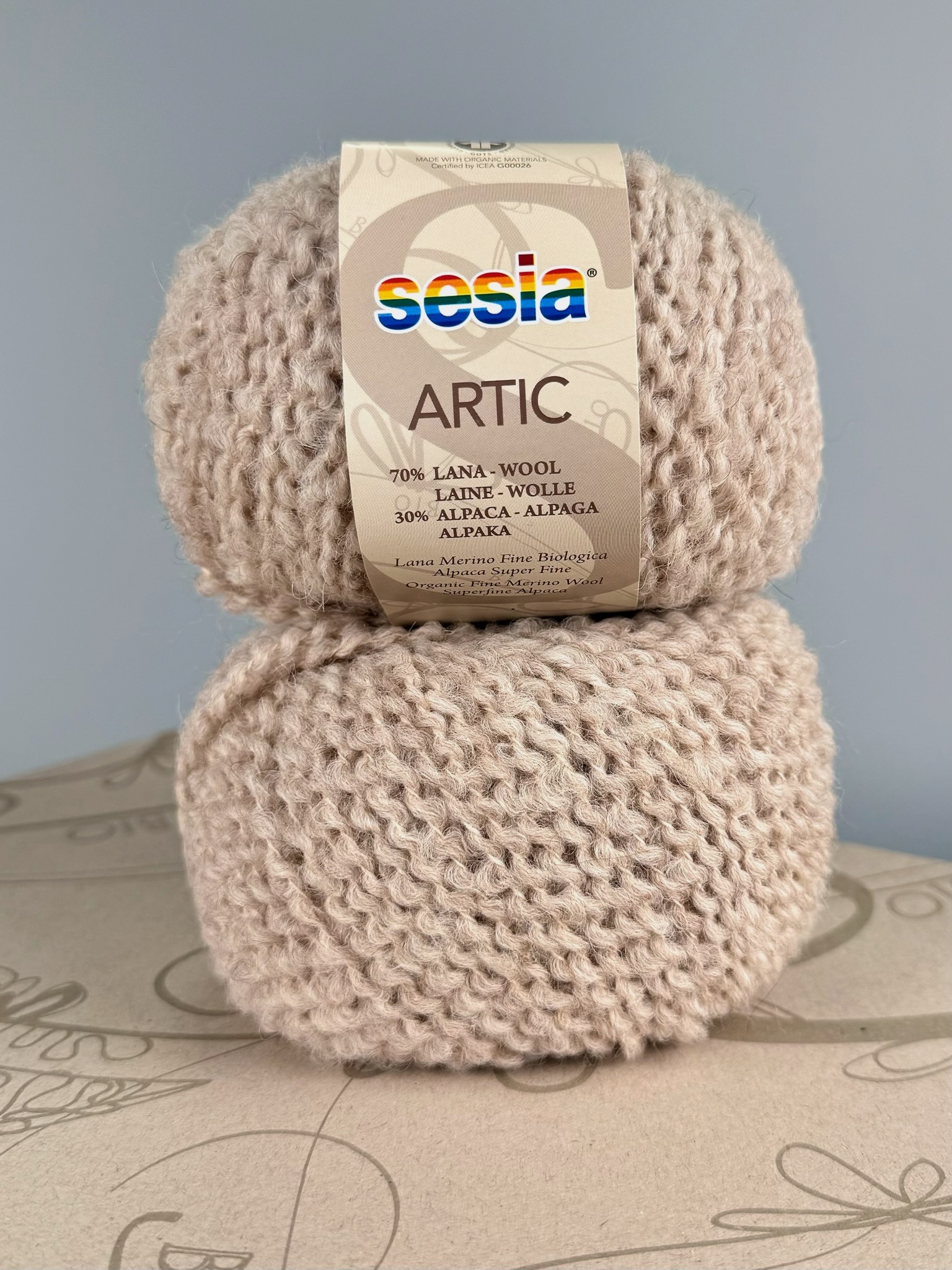 Sesia Art. Artic – GOTS Bio-Garn aus 70 % Bio-Schurwolle, 30 % Alpaka col. Beige 1494 (10 Knäuel) foto 3