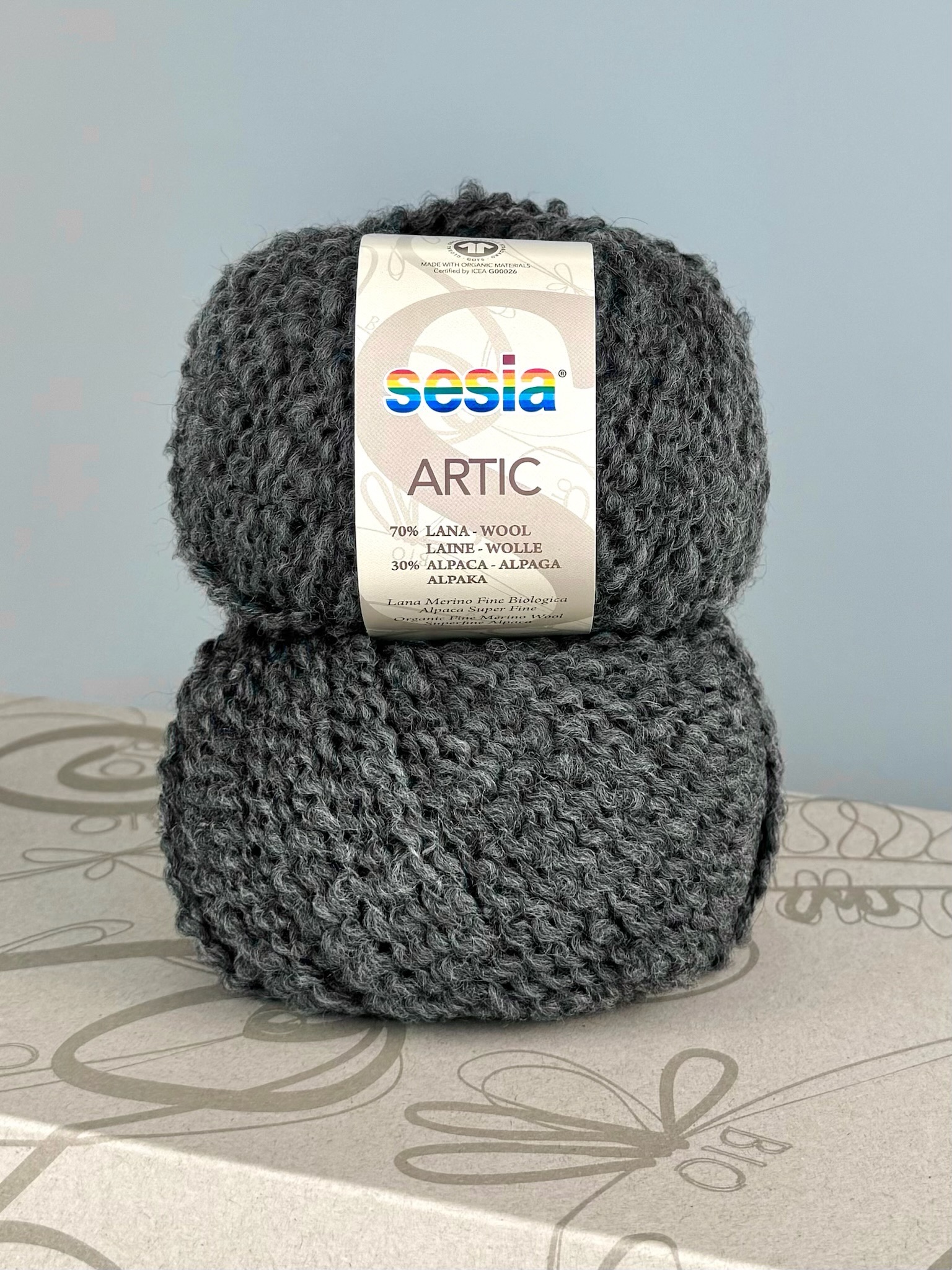 Sesia Art. Artic – GOTS Bio-Garn aus 70 % Bio-Schurwolle, 30 % Alpaka col. Dunkelgrau 0461 (10 Knäuel) foto 3