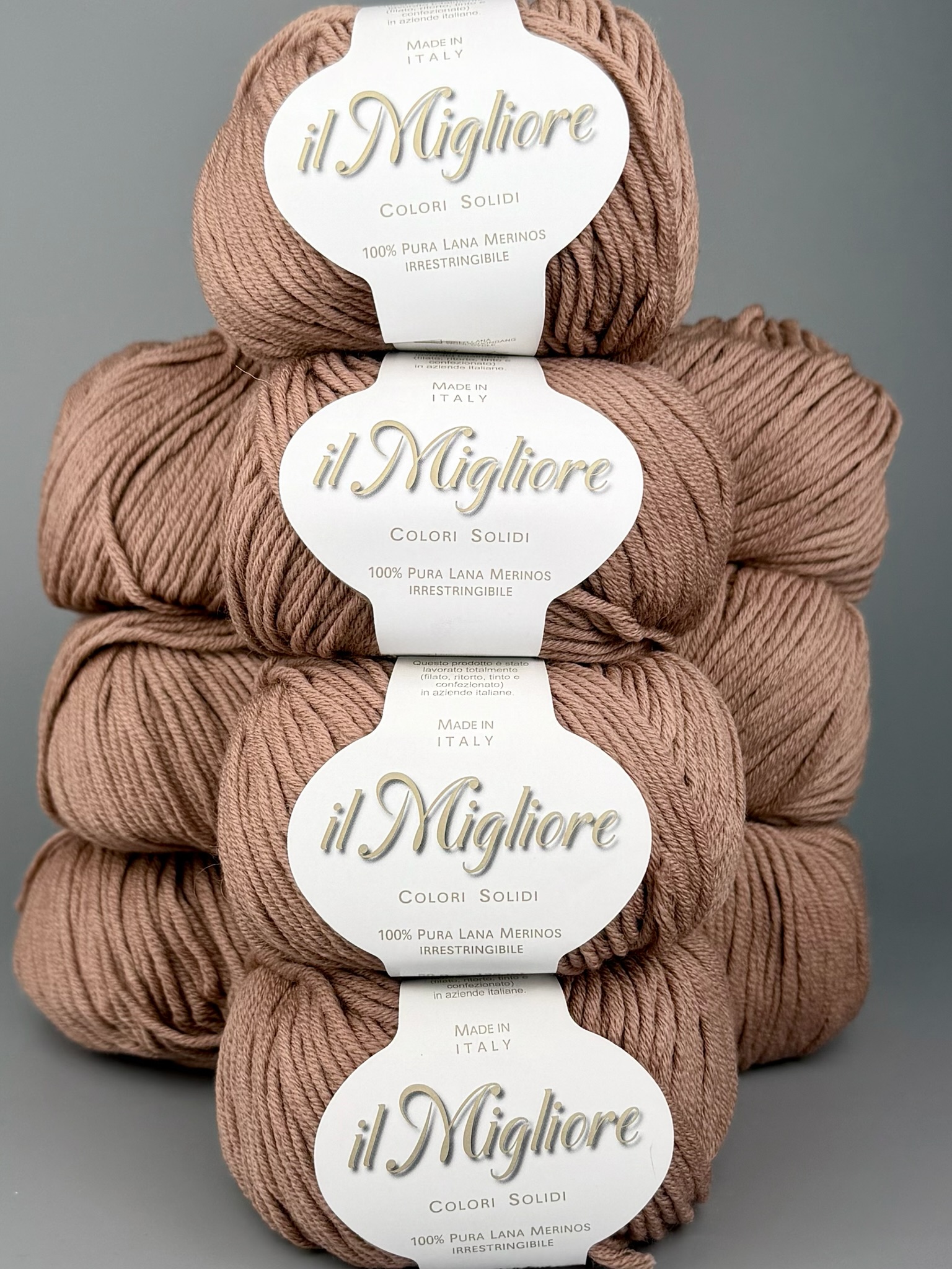Art. Migliore (10 Knäueln) – 100% extrafeine Merinowolle 90 m / 50 g col. Karamellbraun