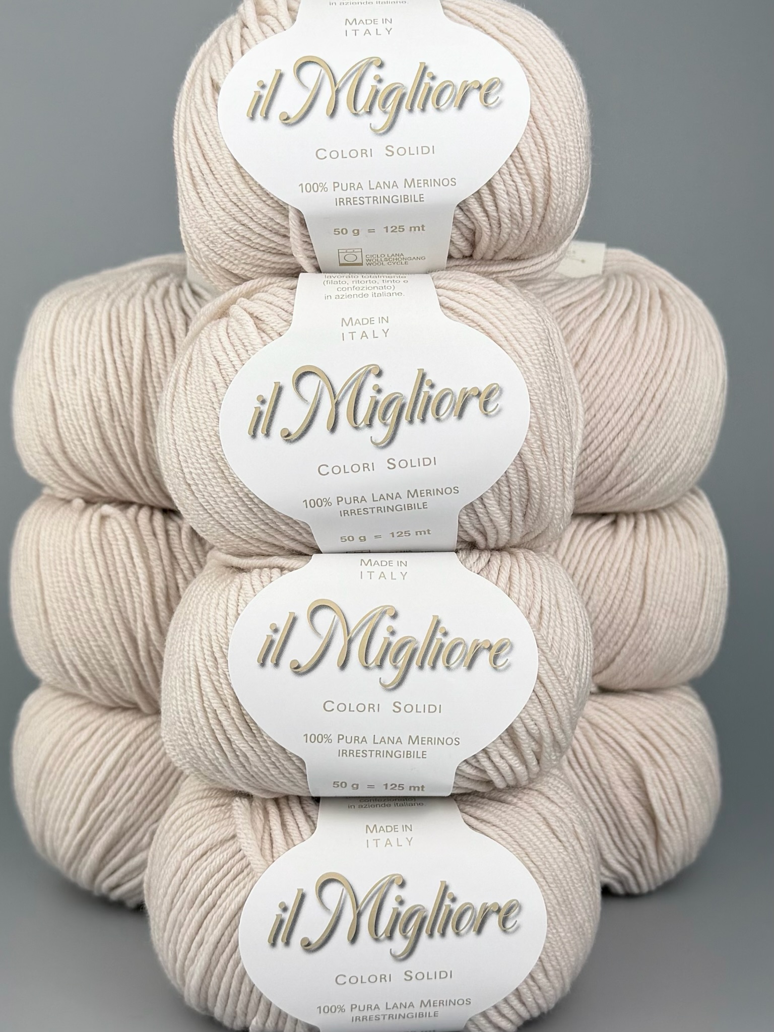 Art. Migliore (10 gomitoli) – 100% lana merino extrafine col. Beige chiaro 15