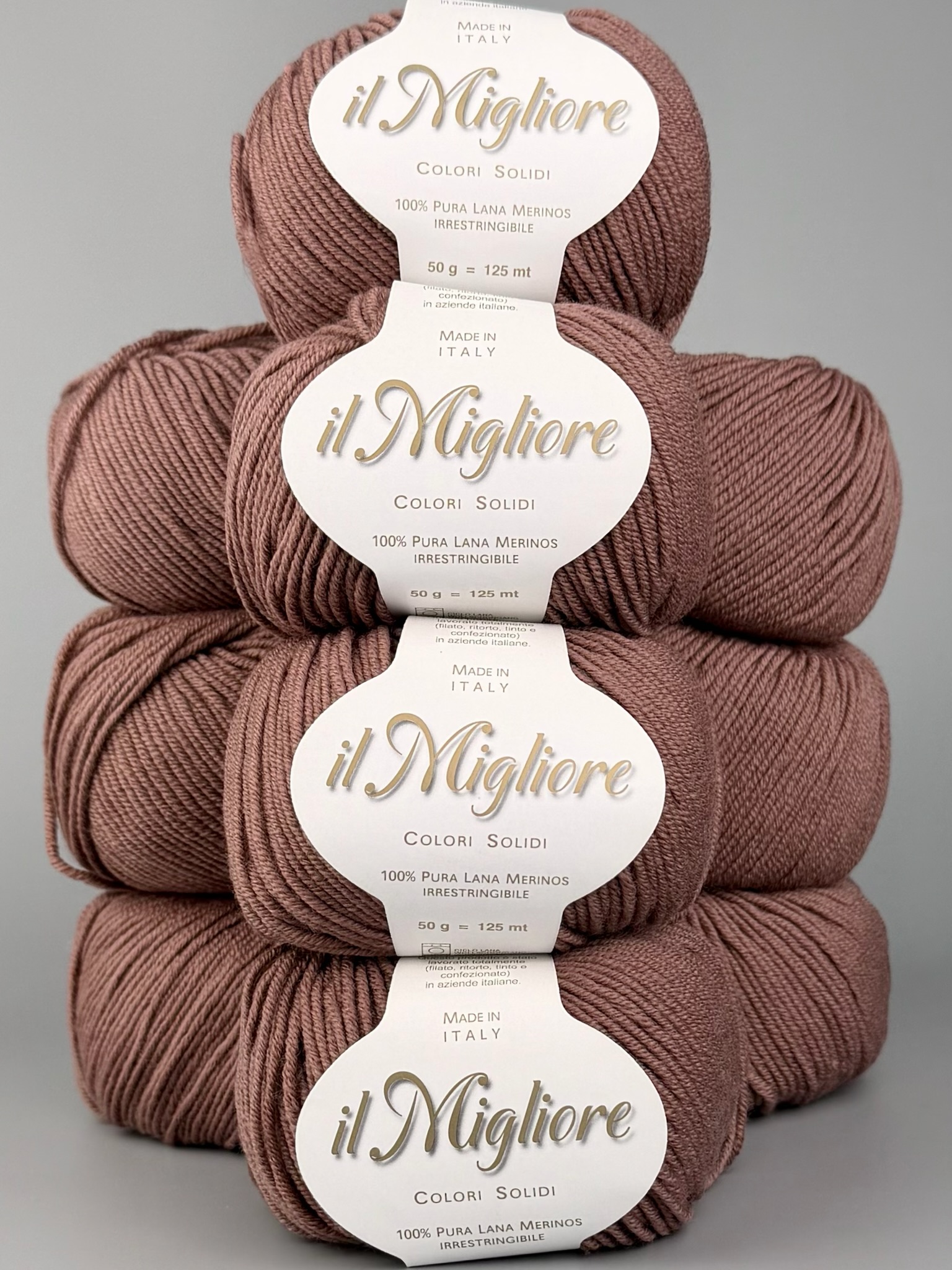 Art. Migliore (10 gomitoli) – 100% lana merino extrafine col. Rosa malva 61-2
