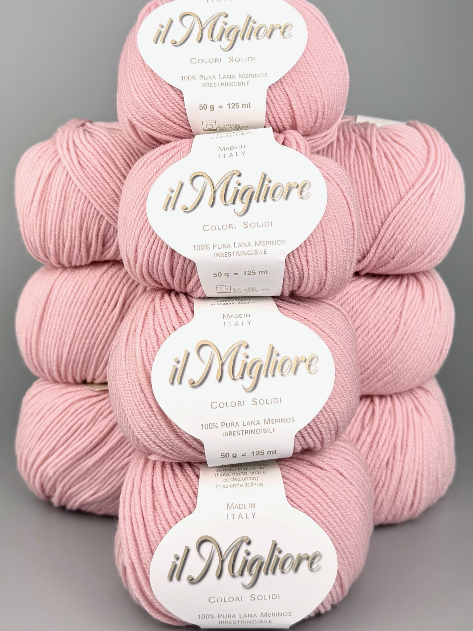 Art. Migliore (10 gomitoli) – 100% lana merino extrafine col. Rosa 336