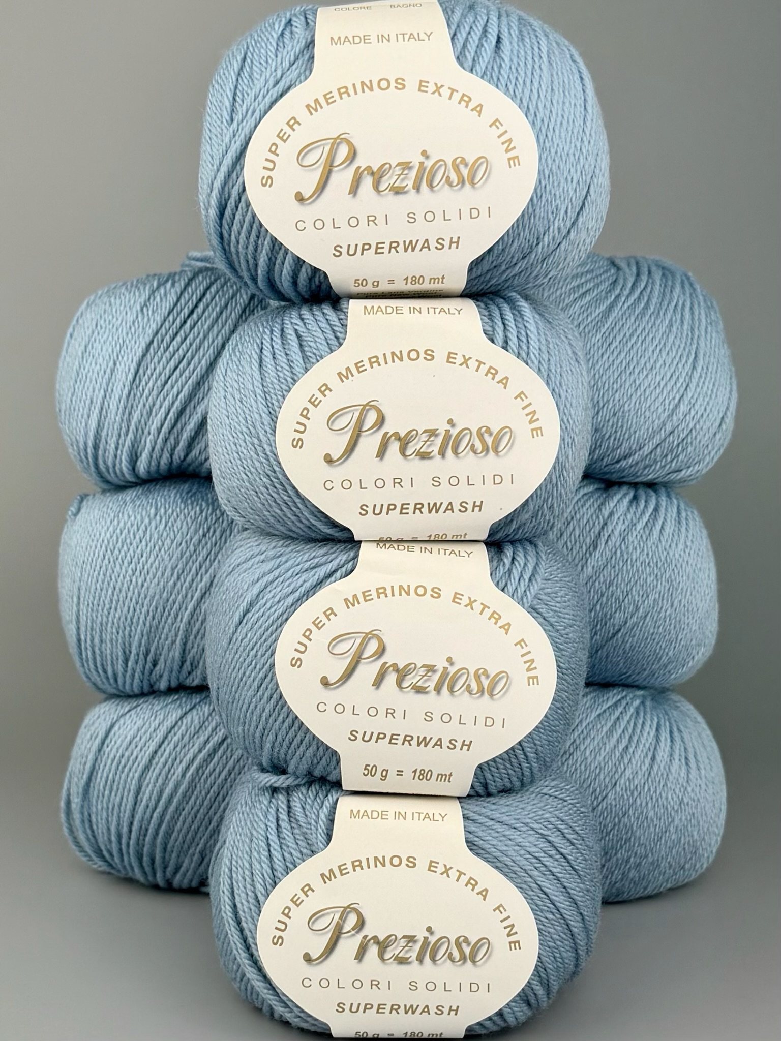 Art. Prezioso (10 gomitoli) – 100% lana merino extrafine superwash col. Denim chiaro 5-39
