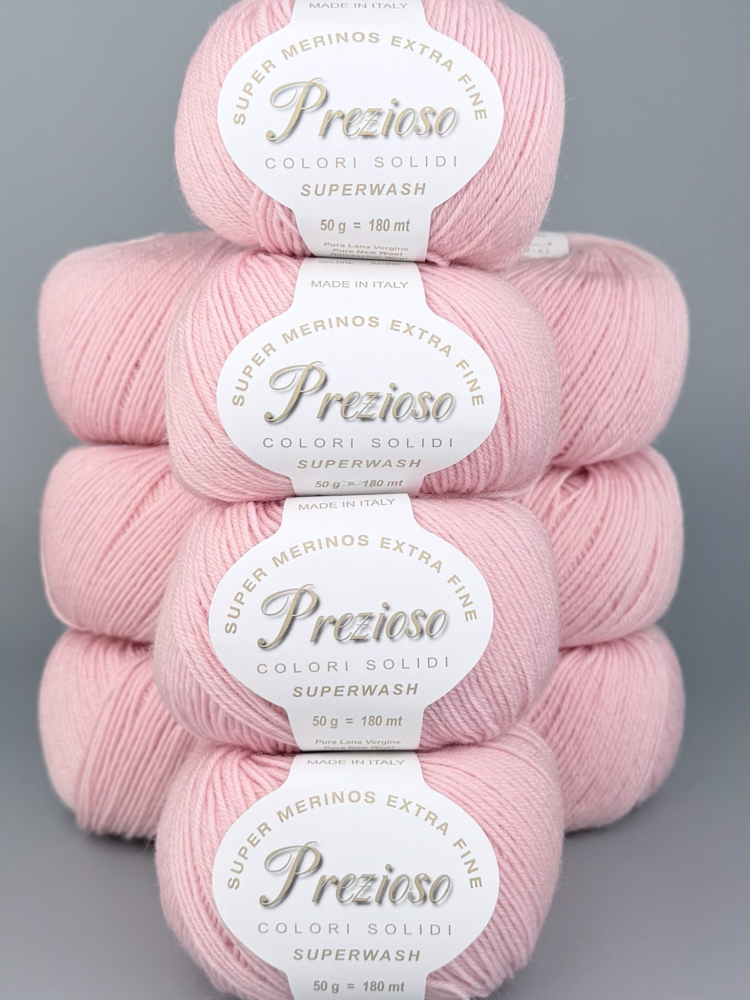 Art. Prezioso (10 Knäueln) – 100 % extrafeine Merinowolle Superwash col. Rosa 6-71, 24-10