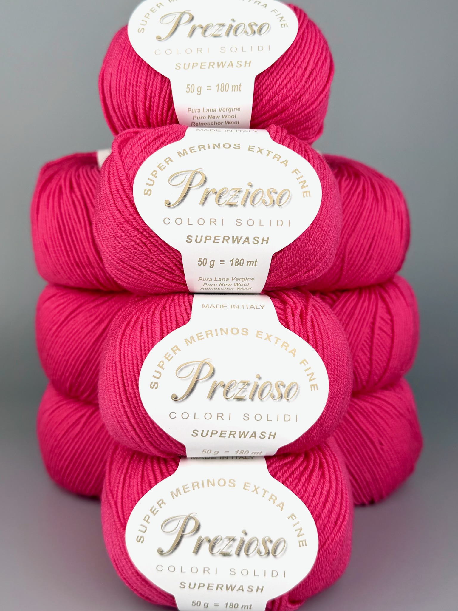 Art. Prezioso (10 Knäueln) – 100 % extrafeine Merinowolle Superwash col. Fuchsia 92-1