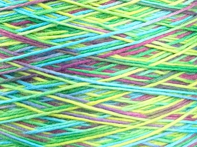 Zimpfer Wolle Art. Mimi Multicolor 500 m / 100 g – Garn aus Bambus und Seide col. Grün Lavendel