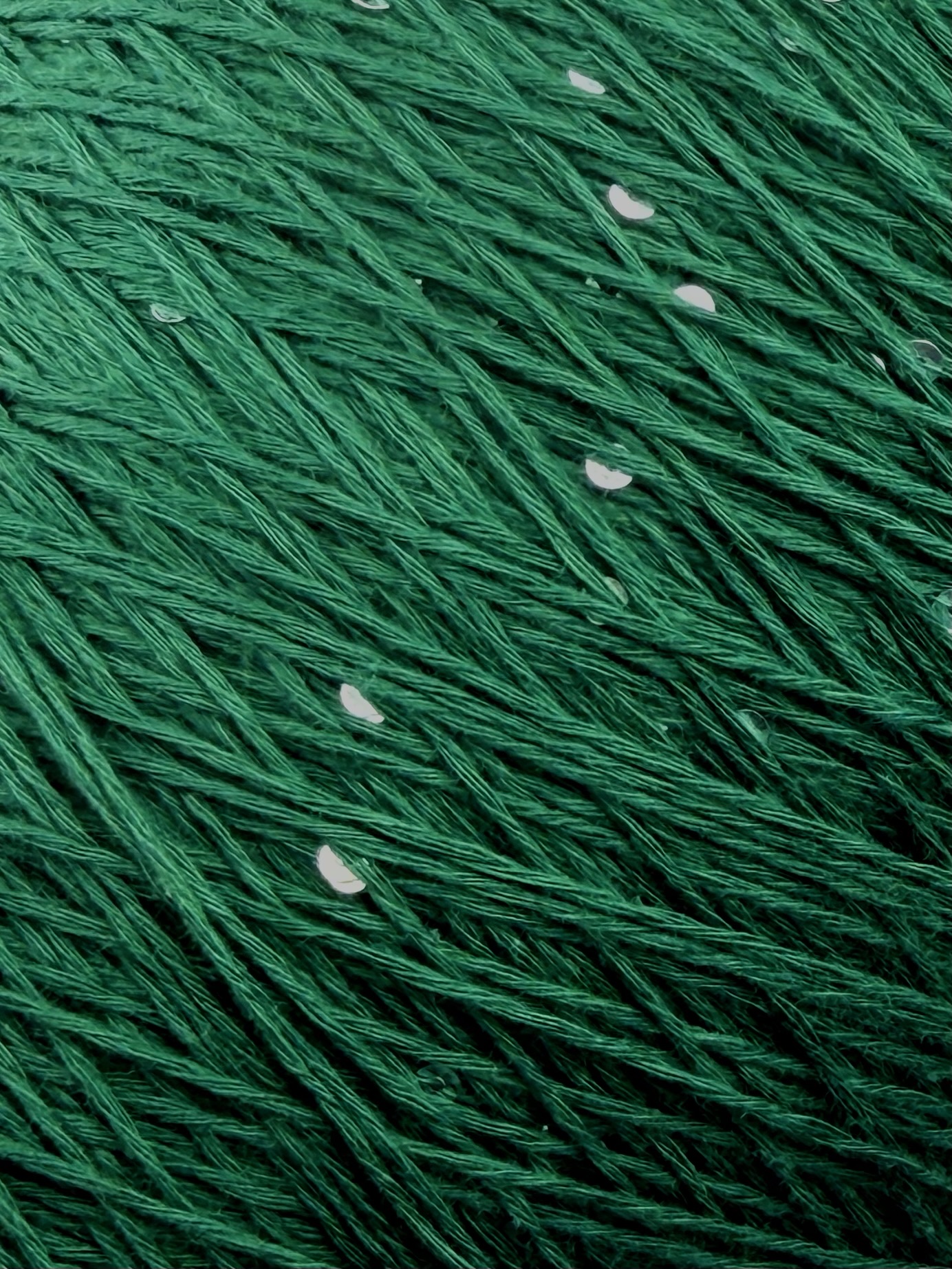 Primavera (Pailletten) 420m/100g – 100% Pima Baumwolle col. Waldgrün 598