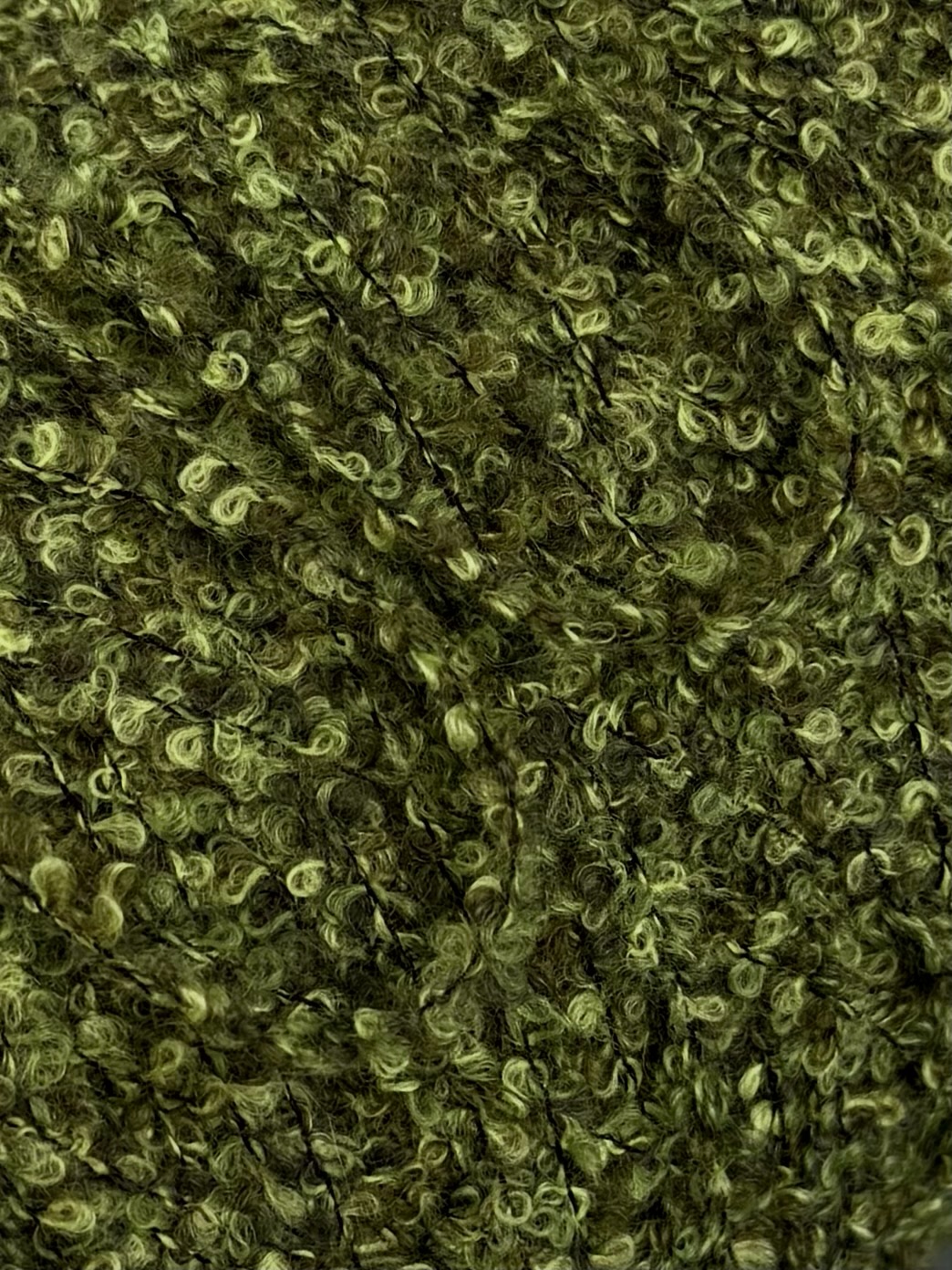 Cariaggi Art. VOLUTA (PPKA969) – Bouclé Garn aus Kaschmir und Seide col. 34674 Oliv Mélange