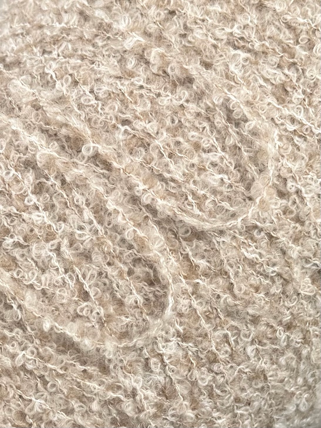 Cariaggi Art. VOLUTA (PPKA969) – Bouclé Garn aus Kaschmir und Seide col. 34677 Naturbeige Mélange