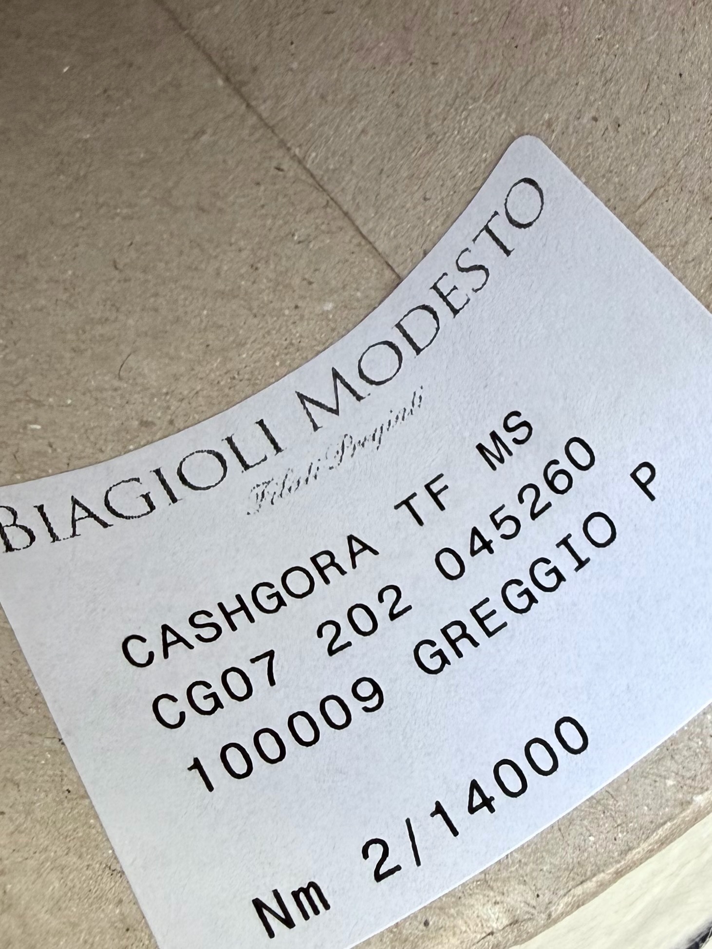 Biagioli Modesto Cashgora Nm 2/14 – 100 % Cashgora  col. Naturweiss foto 3