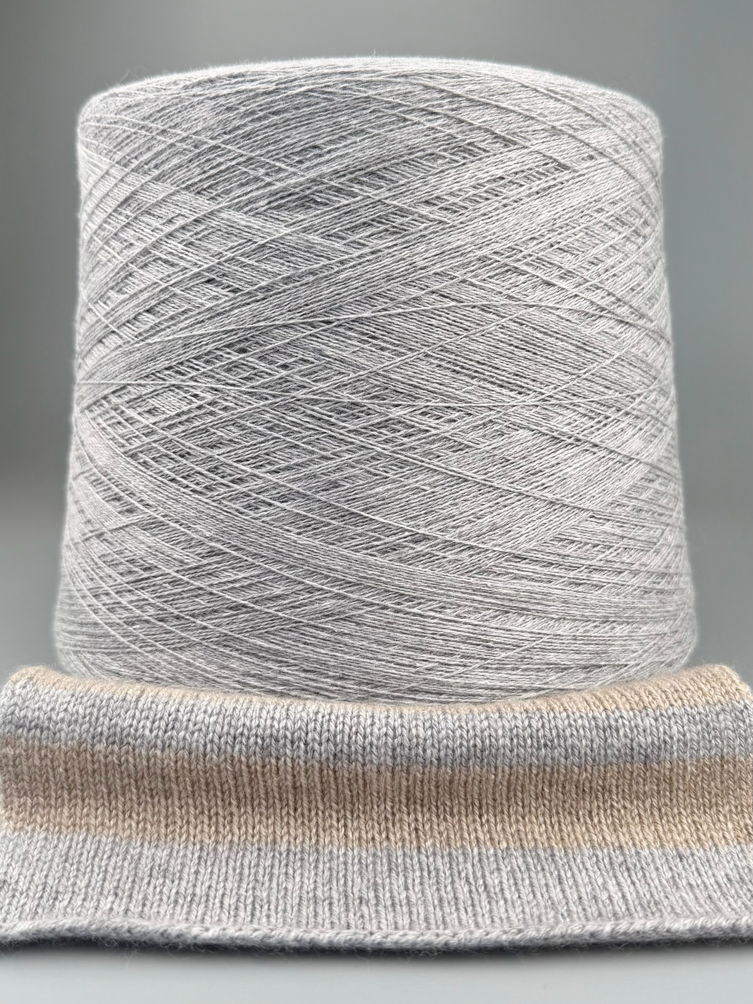 Cariaggi Art. Marte PCKA571 Nm 2/28 – Fil mérinos soie cachemire col. Gris perle mélange photo 2