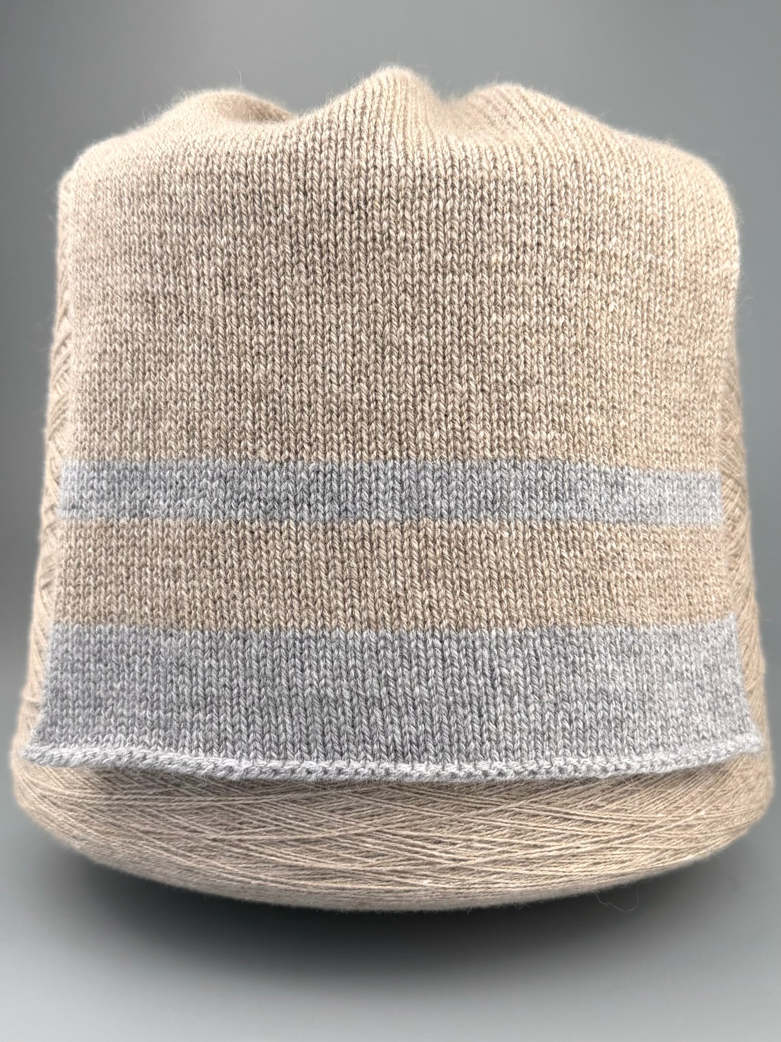 Cariaggi Art. Marte PCKC416 Nm 2/30 – Fil mérinos soie cachemire col. Beige sable mélange photo 3