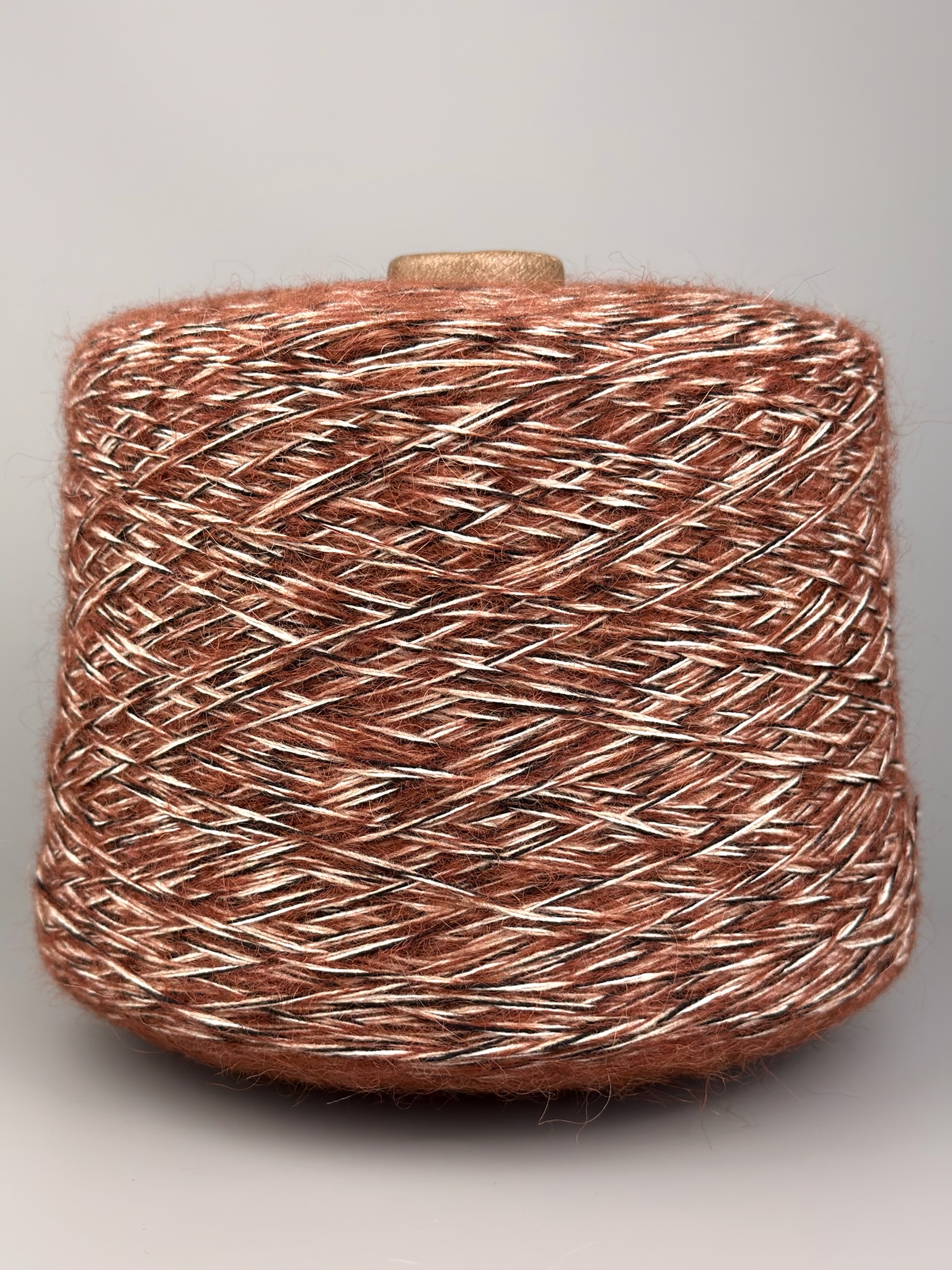 Art. Moulinè – Garn mit Merinowolle, Super Kid Mohair und Super Fine Alpaka col. Tabak, Beige, Naturweiss, Schwarz 335 m / 100 g foto 2