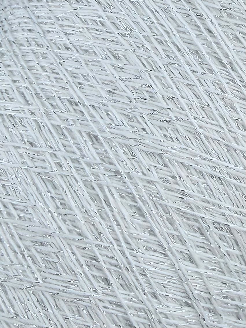 Gioiello Nm 1/15 – Garn mit Kaschmir, Merino, Viscose & Lurex col. Weiss